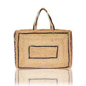 Trending Large Capacity Handmade Jute Shopping Bag for Women Multi Color Fold Design <b>Handbag</b> - Product Image 2
