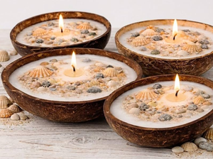 Handicraft Biodegradable Scented <b>Coconut</b> <b>Shell</b> Wood Candle Bowl with Woody Fragrance for Home Decor-Eco2go Vietnam - Product Image 6