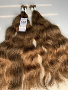 Precio al por mayor Extensiones de cabello a granel Cabello virgen Double Drown 100 gramos Colores oscuros 20 pulgadas - Product Image 6
