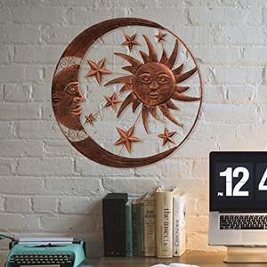 Escultura Metálica 3D Retro con Diseño de Sol para Decoración de Pared Exterior, para Hogar, Dormitorio, Jardín o Terraza - Product Image 2