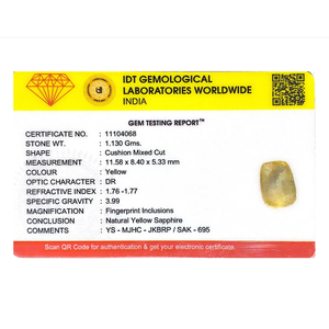 Yellow Sapphire 5.65 Carat Oval Cut Loose Gemstone for Fine Jewelry - Product Image 4