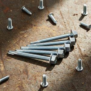 สกรูเจาะยึดติดพร้อมแหวนรองหกเหลี่ยมเหล็กกล้าคาร์บอนคุณภาพสูง (เมตริก/นิ้ว) ชุบสังกะสี เกรด 8 สำหรับงานหนัก - Product Image 1