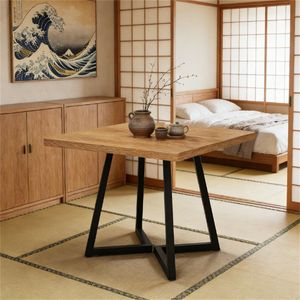 Wooden <b>Square</b> Dining <b>Table</b> for <b>Kitchen</b> Living Room and Coffee <b>Table</b> Use - Product Image 2