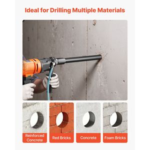 Punta da trapano per muratura e cemento ad alta precisione da 1 1/2 pollici di diametro, profondità di foratura 14 pollici, filettatura interna 1 1/4 7, tecnologia a carotaggio a umido - Product Image 4
