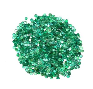 Émeraude Naturelle Zambienne Ronde Facettée, Lot en Gros de Pierres Précieuses pour la Fabrication de Bijoux, Pierre Verte - Product Image 6