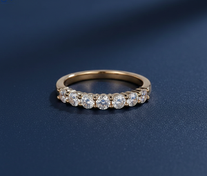 Anillo de Diamantes Cultivados en Laboratorio de 0.85 Ct, Banda Redonda VVS F G, Oro Amarillo, Anillo de Diamantes Personalizado al por Mayor, Anillo de Compromiso y Boda - Product Image 3