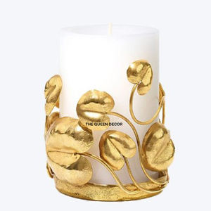 Portavelas de hierro de diseño de lujo, forma redonda, acabado dorado, para decoración de iluminación en el hogar y bodas, portavelas de mesa. - Product Image 1