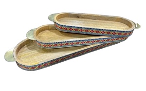 Plateau à fruits en bois/plateau de service décoratif/plateau de fruits rustique Plateau en bois fabriqué à la main Décor en bois naturel Présentoir à fruits - Product Image 4