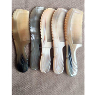 Peigne à cheveux en corne de buffle rectangulaire, écologique, fait à la main, naturel, pour démêler les cheveux, pour hommes, femmes et usage en salon