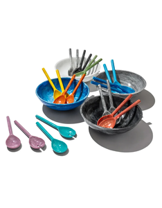 Juego de Cucharas para Servir Ensaladas, Tazón Redondo de Resina Ecológica Roja, Hecho a Mano, Pulido, Artístico, con Tema de Frutas, Decoración para el Hogar, Regalo de Boda - Product Image 4