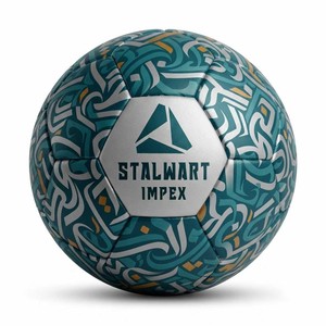 Balón de Fútbol Stalwart Impex Talla 5, Diseño de Logotipo con Serigrafía Duradera, Patrón Azul Gris - Product Image 5