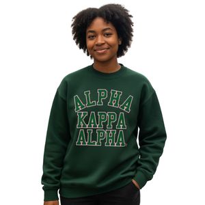เสื้อสเวตเชิ้ตคอกลมลายกราฟิก Green Ivy League ผ้าฝ้ายฟลีซ แขนยาว สไตล์ลำลอง แฟชั่นสำหรับผู้หญิง - Product Image 1