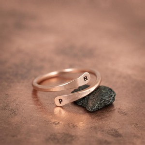 Bague ajustable en cuivre faite à la main, minimaliste, pour femme, pour mariage, fête, cadeau - Product Image 3