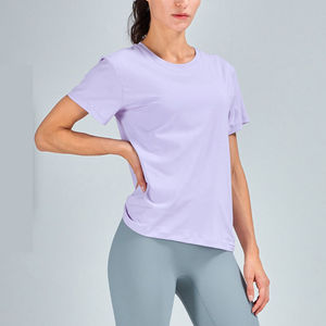 เสื้อยืดผู้หญิงออกแบบเองขายส่ง ผ้าฝ้ายโพลีเอสเตอร์ 100% ระบายอากาศ แห้งเร็ว ไซส์ใหญ่ รับสั่งทำตามแบบ พิมพ์ลายตามสั่ง OEM - Product Image 2