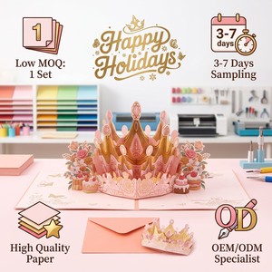 Carte de vœux 3D pop-up originale ZS-PC0058 avec enveloppe, pour les fêtes, la fête des mères, les anniversaires, papeterie pour la vente en ligne - Product Image 6