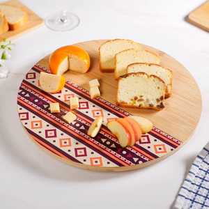 Round Wooden <b>Wedding</b> Decor Platter Modern Fruit Theme Wooden Handicraft Decorative Food Tray Format Single-Piece Packaging Trays - Product Image 5
