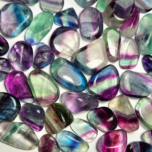 Vente en gros de cristaux d'agate de fluorite naturelle pierres multiples dégringolées pour la guérison des pierres précieuses fluorite pierre dégringolée de l'agate Aameena - Product Image 4