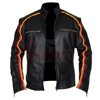 Vestes de motard slim fit pour homme en cuir véritable, taille personnalisée, tissu en toile imperméable et coupe-vent pour la saison hivernale