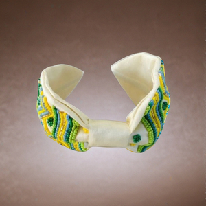 Handmade <b>Beaded</b> Zigzag Pattern Style Comfortable Soft <b>Headband</b> Colorful Embroidered Fabric Hair Accessory Casual Wear Parties - Product Image 3