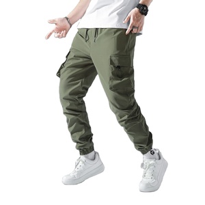 Alta calidad Otoño Invierno hombres Jogger pantalones correr ropa deportiva bolsillos sueltos gris Casual Cargo pantalones para hombres Fitness - Product Image 3