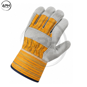 Gants de travail robustes en cuir de vachette, paume à double couture, gants utilitaires, pour atelier industriel, gants de travail en cuir personnalisés - Product Image 5