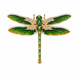 Broche de Libélula Verde Esmaltada Mayrabygungun con Detalles en Oro, Joyería de Moda para Mujer de Mayrabygungun - Product Image 3