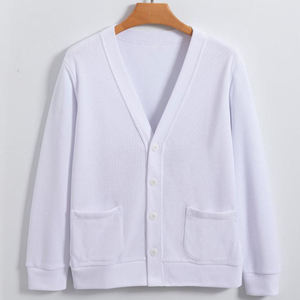 High Quality Oem Top Trending Men's V-Neck Knitted Cardigan Solid Color Long Sleeve Cotton Knit <b>Button</b> Front Autumn Wear - Product Image 5