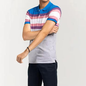 Nouveaux polos OEM en gros, t-shirts personnalisés pour hommes, polos de golf vierges à boutons, coupe ajustée, maillots personnalisés en sergé pour hommes - Product Image 3