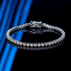 Sterling Silver Moissanite Tennis Bracelet Cut Sparkling Diamond Alternative Unisex Wedding Bridal Jewelry GRA Certified Claw - Product Image 1
