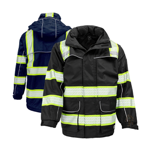 Veste de travail industrielle unisexe en coton léger, imperméable et réfléchissante à haute visibilité pour la sécurité routière - Product Image 1