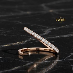 925 Sterling Silver Open Bypass <b>Ring</b> With Round Moissanite Stones Luxury Diamond Band Style <b>Ring</b> Elegant <b>Fine</b> Jewelry - Product Image 5