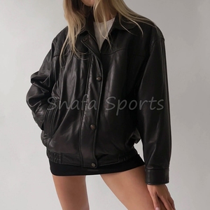 <b>High</b> Quality Oversized Women Genuine <b>Leather</b> Jacket with Zipper Closure Durable Soft and Stylish Jacket <b>Top</b> Quality - Product Image 5