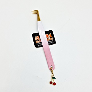 Pinzas para Pestañas de Acero Inoxidable de Alta Resistencia Antiestática, Diseño de Cereza, Llaveros, Amuletos, Extensión de Pestañas, Puntas de Fibra Duraderas, Personalizables - Product Image 3