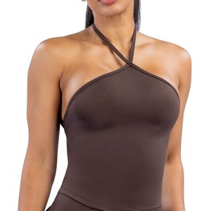 Débardeur moulant marron sans manches pour femme – Tenue décontractée, ajustée, mode, sportswear, basique, usage quotidien – Vêtements en gros - Product Image 5