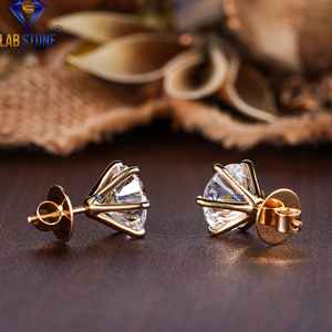 10,00 TDW redondo brillante Stud pendientes Labgrown HPHT/CVD diamante VS1 claridad IGI certificado oro de 18 quilates con joyería de claridad VS1 - Product Image 4