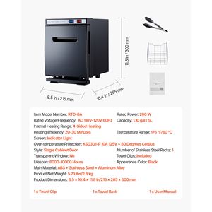 Chauffe-eau électrique portable en acier inoxydable de 1,1 gallon, idéal pour le chauffage de serviettes, capacité de 8 à 12 serviettes - Product Image 5