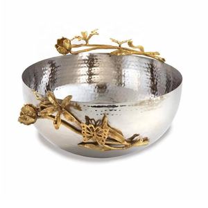 Haute Qualité Papillon Pièce Maîtresse Bol De Service En Acier Inoxydable Bol À Fruits Intérieur Table Top Décor Bol En Métal Au Prix De Gros - Product Image 1