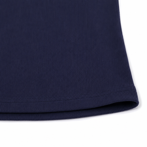 <b>Women's</b> <b>Navy</b> Blue Ribbed V-Neck Tank <b>Top</b> With Button Detail Casual Sleeveless Knitted <b>Top</b> - Product Image 4