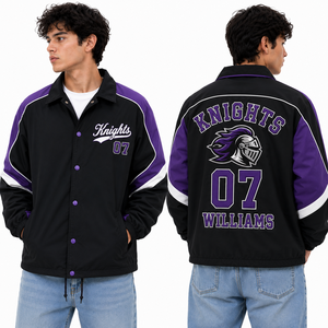 Veste de coach sur mesure, broderie du nom de l'équipe, numéro du joueur, coupe-vent léger, fournisseur d'uniformes - Product Image 3