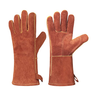 Guantes de Trabajo de Cuero Vacuno con Doble Palma de Cuero Dividido, Guantes de Protección para Soldadura y Aplicaciones de Limpieza - Product Image 2
