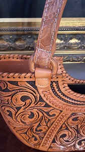 Sac à bandoulière Western Floral Cowgirl en cuir véritable fait main, style bohème pour femmes - Product Image 3