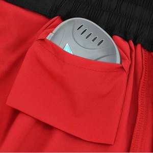 Shorts Homme Rouges à Séchage Rapide avec Taille Élastique et Poches Latérales, Style Sport Décontracté, Longueur Courte, Couleur Unie, Tissu Tricoté 2026 - Product Image 5