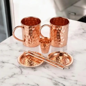 Mug en cuivre artisanal à finition martelée, idéal pour la maison, la cuisine, les repas et les cadeaux - Product Image 3