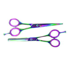 Tijeras Profesionales de Tres Orificios para Corte de Cabello con Recubrimiento en Polvo, Personalizables, Bajo MOQ, para Uso en Entrenamiento, Tijeras de Barbero - Product Image 5
