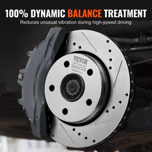 Kit di Riparazione Freni Anteriori e Posteriori per Jeep Wrangler 2007-2017, Dischi Forati e Scanalati e Pastiglie in Ceramica Sostitutive - Product Image 6