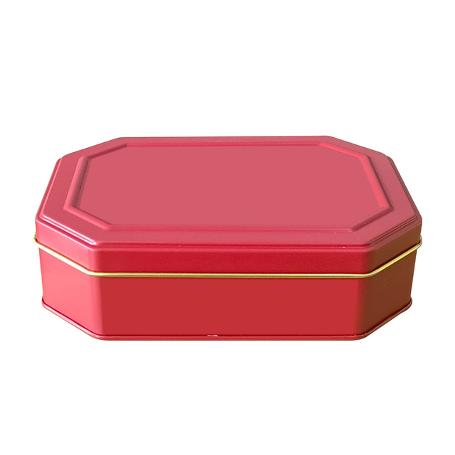 Luxury Octagonal Shaped Tinplate Box Recyclable Biscuit Chocolate Cookie Gift Container for Food & Sugar Storage