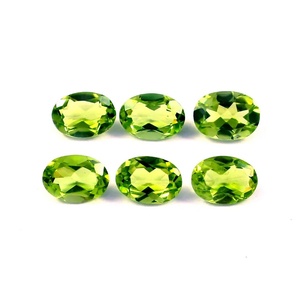 Wholesale 7X9mm Natural Peridot Oval Cut Faceted Green Semi-Precious Loose Gemstone for Handmade Jewelry Making Factory Price - Product Image 1