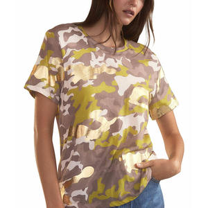 Camisetas de Algodón 100% para Mujer al por Mayor, de Alta Calidad, Anti-Pilling, con Logo, Multicolor, Manga Corta, Tejido Ecológico - Product Image 1