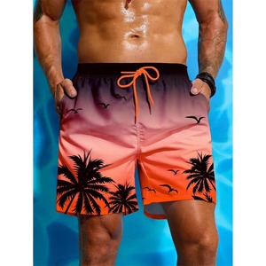 Shorts de Baño para Hombre con Estampado Degradado de Palmeras, Secado Rápido, con Cordón Ajustable, Shorts de Playa de Alta Calidad, Ropa Casual de Verano, Logotipo Personalizado - Product Image 2