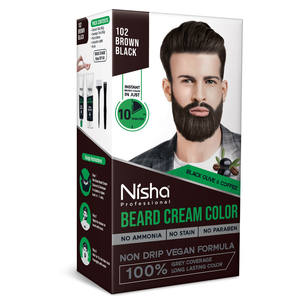 Nisha 10 Minute Hair Color de larga duración Sin amoníaco Sin parabenos Negro Marrón Gris Cobertura con aplicación rápida Sin manchas - Product Image 1